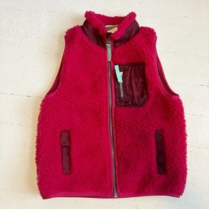 Hanna Andersson Magenta Pink Sherpa Vest Size 100/4yr EUC
